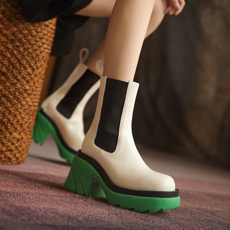 Autumn And Winter New Korean Women Thick Heel