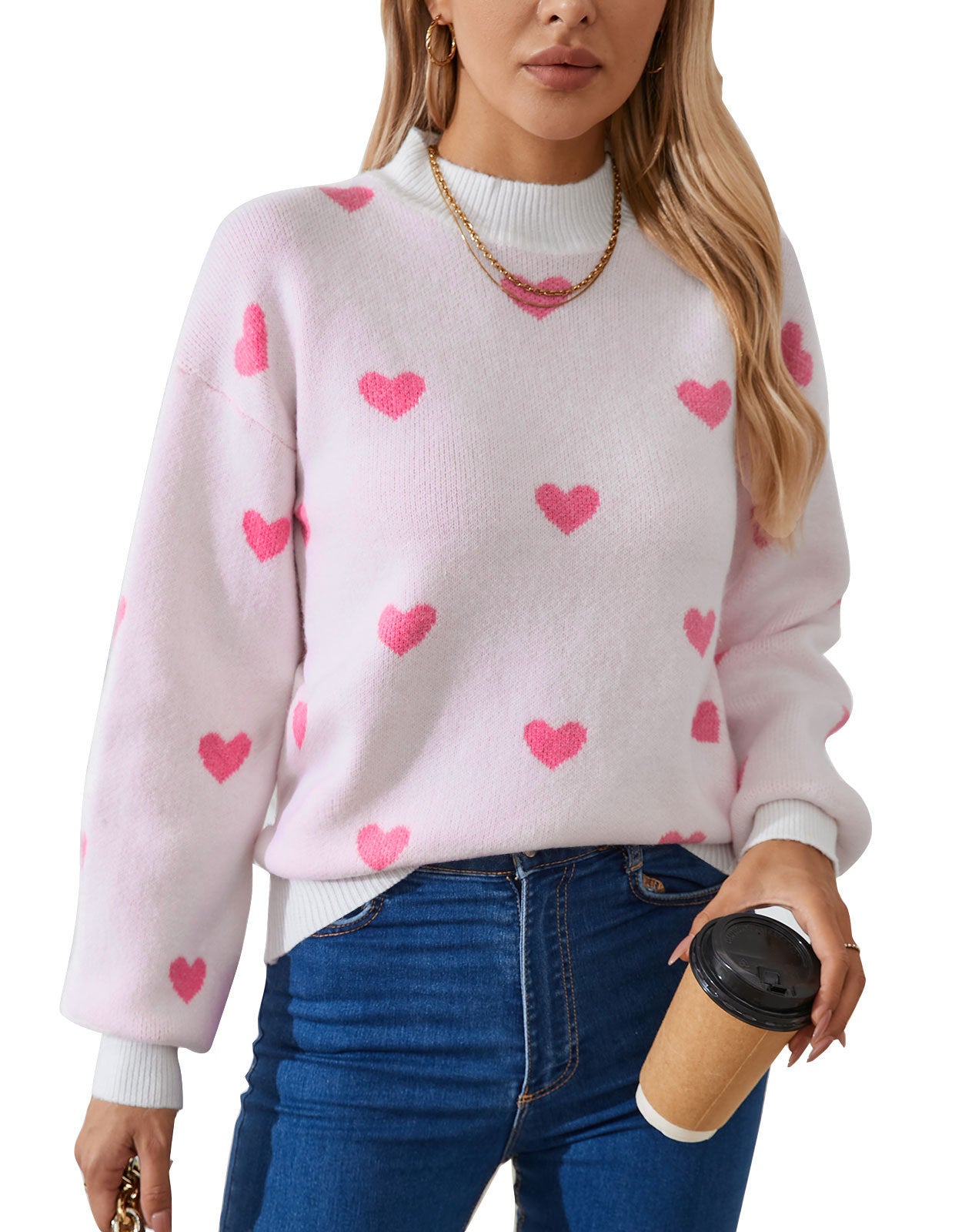 Autumn And Winter New Love Brocade Sweater Women