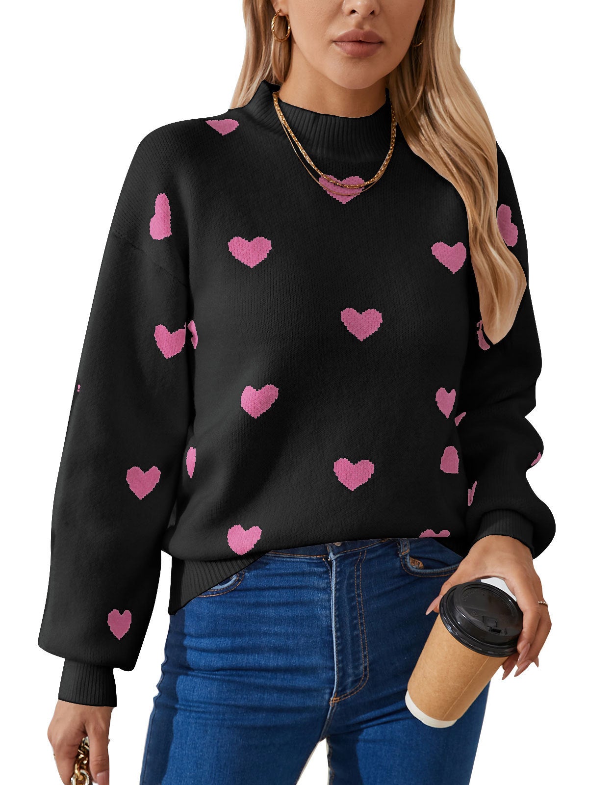 Autumn And Winter New Love Brocade Sweater Women