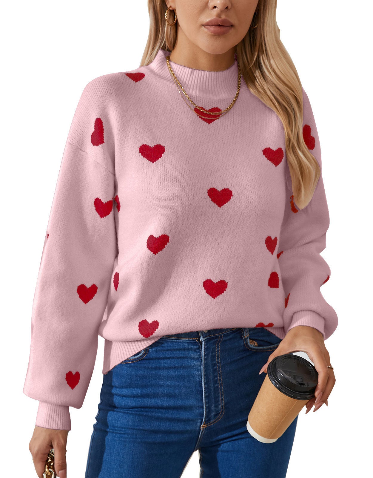 Autumn And Winter New Love Brocade Sweater Women