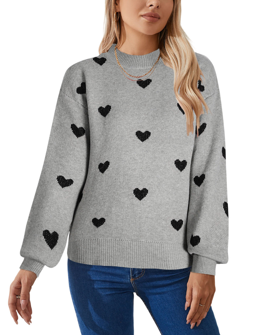 Autumn And Winter New Love Brocade Sweater Women