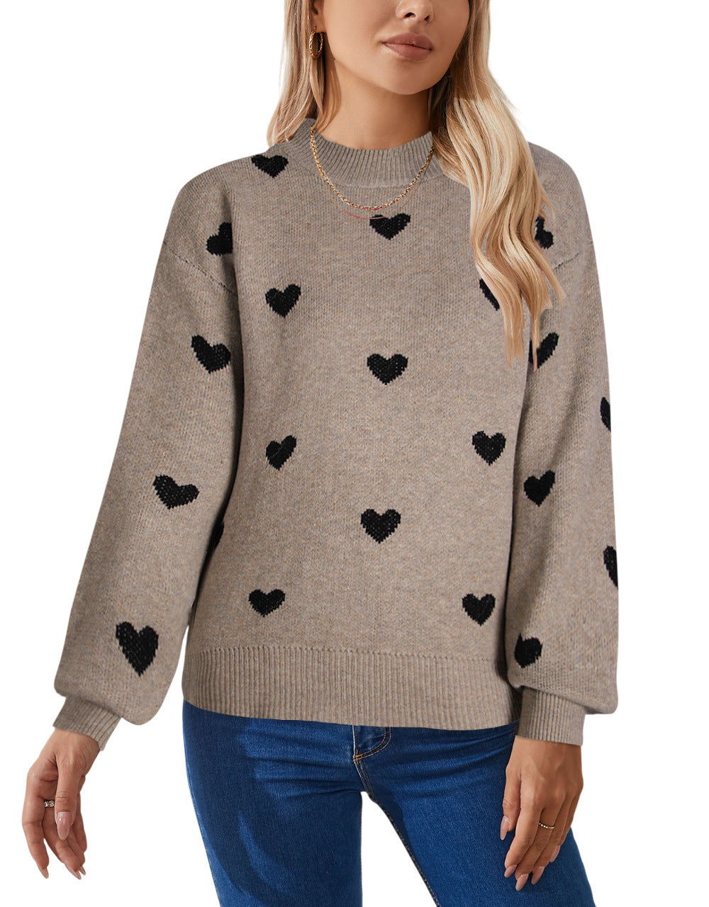 Autumn And Winter New Love Brocade Sweater Women
