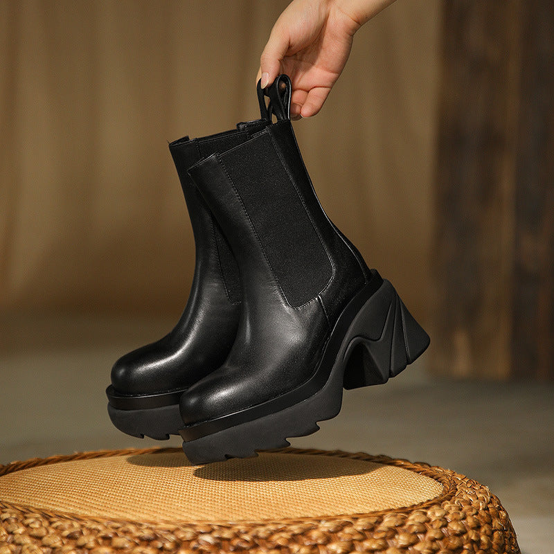 Autumn And Winter New Korean Women Thick Heel