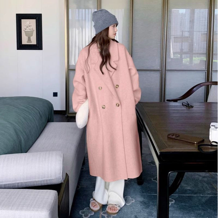 High-grade Gray Woolen Coat For Women Autumn