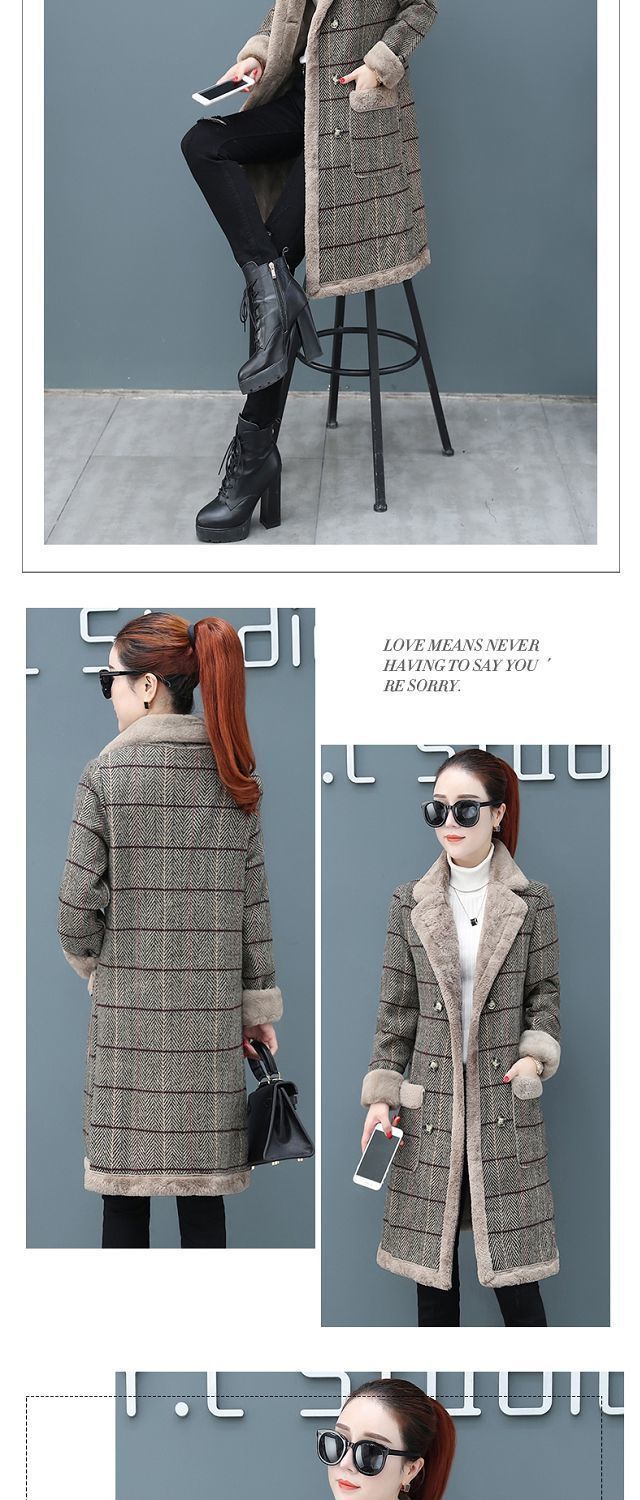 Winter Thickened Velvet Padded Mid-Length Berber Fleece Coat Women