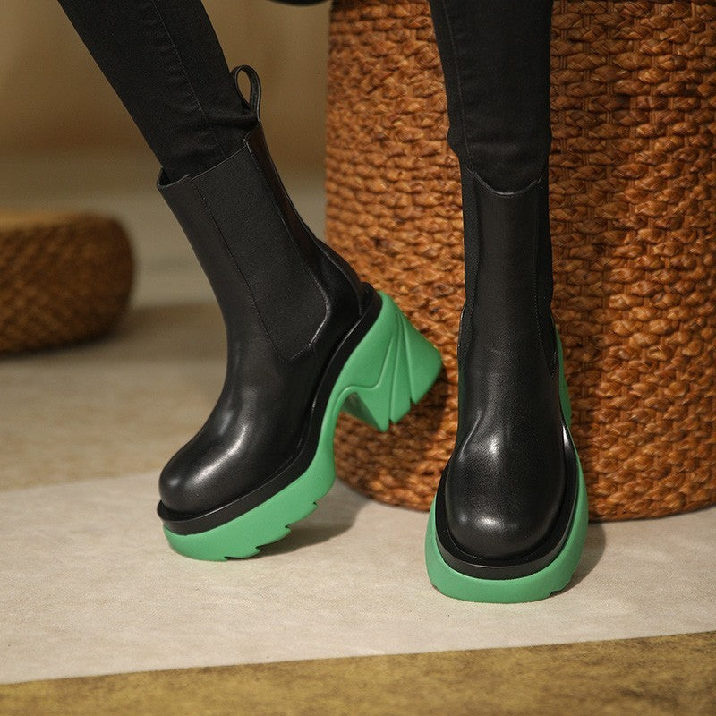 Autumn And Winter New Korean Women Thick Heel