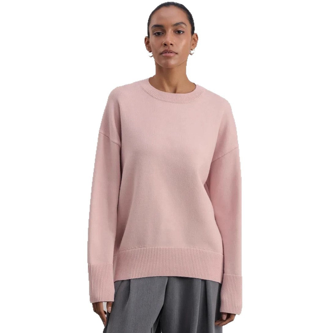 Women's Knitted Round Neck Solid Color Loose Fashion Sweater