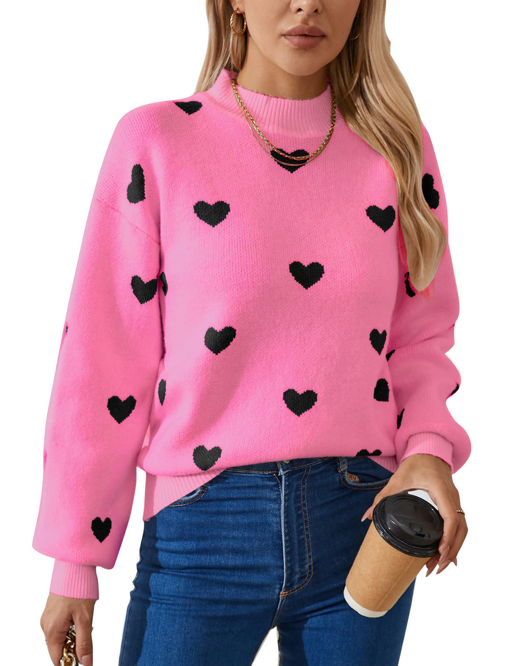 Autumn And Winter New Love Brocade Sweater Women