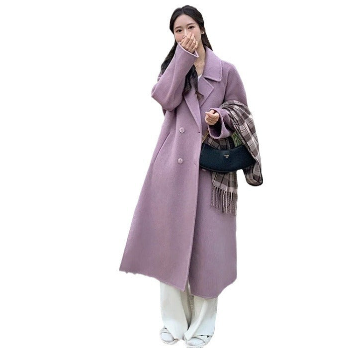 High-grade Gray Woolen Coat For Women Autumn