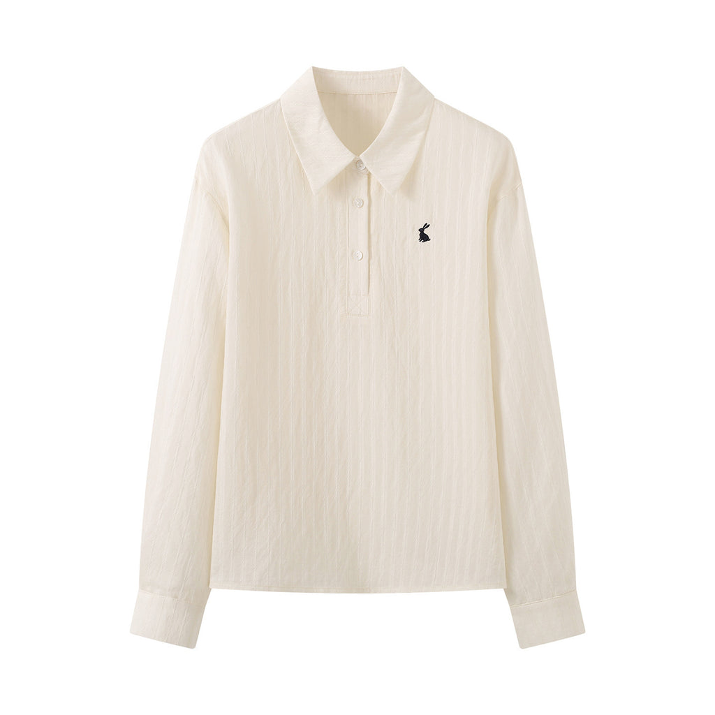 Early Autumn New Embroidered Striped Shirt For Women