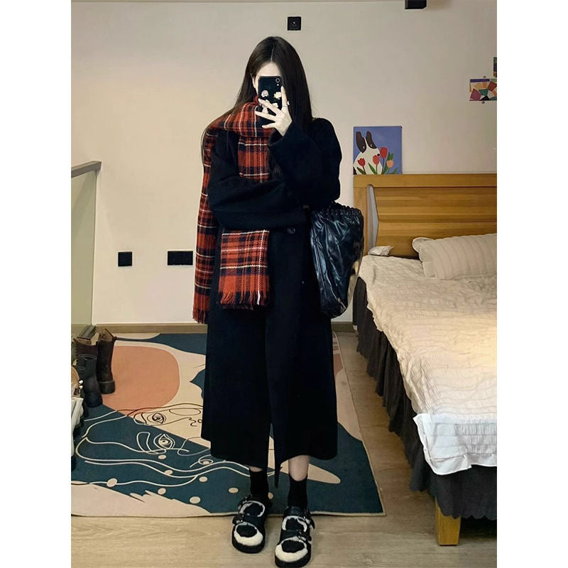 High-grade Gray Woolen Coat For Women Autumn