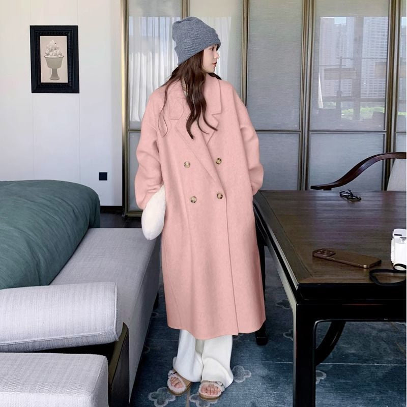 High-grade Gray Woolen Coat For Women Autumn